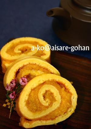 ホットケーキMIXと安納芋のロールケーキ-レシピのメイン写真
