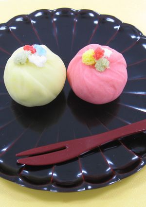 和菓子★茶巾絞りでカラフル練りきり-レシピのメイン写真
