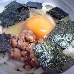 รูปของ 大好き！ ふわふわ卵の納豆うどん