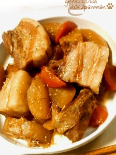 ぷるぷる柔らか*豚の角煮+大根*-レシピのメイン写真