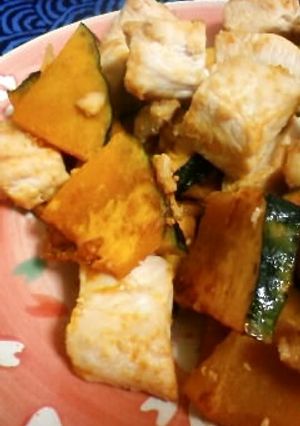 鶏肉かぼちゃ炒め(甘辛)-レシピのメイン写真