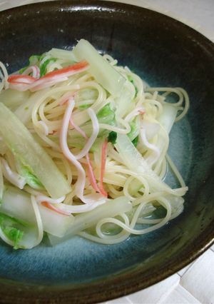 白菜とかにかまのあっさりパスタ-レシピのメイン写真
