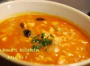 お豆と押し麦のミネストローネスープ♪-レシピのメイン写真