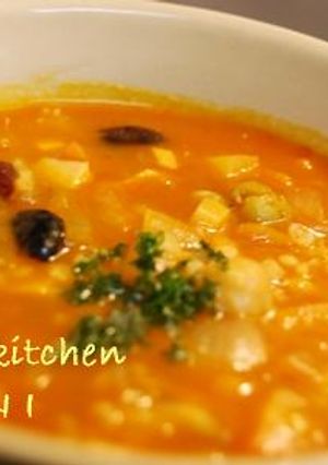 お豆と押し麦のミネストローネスープ♪-レシピのメイン写真