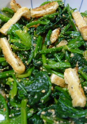 ほうれん草の胡麻和え+油揚げ-レシピのメイン写真
