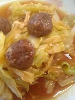 簡単☆市販のミートボールで野菜炒め-レシピのメイン写真