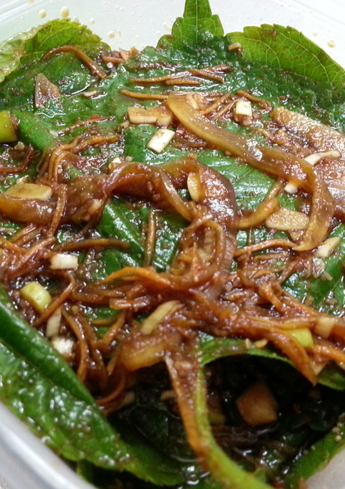 エゴマの葉　醤油漬け　（깻잎장아찌）-レシピのメイン写真