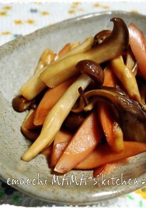 ＊簡単＊きのことお魚ソーセージ炒め-レシピのメイン写真