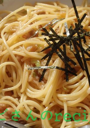 ねぎ１本♪ホタテ缶と葱の納豆パスタ-レシピのメイン写真