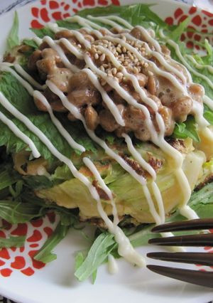 THE♡和風♡納豆大葉もちもちお好み焼き-レシピのメイン写真