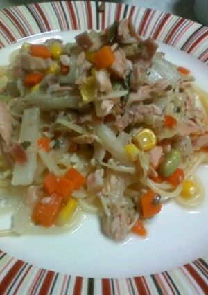ツナと白菜と干し大根パスタ-レシピのメイン写真