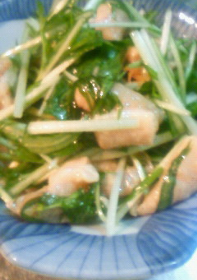 簡単！鶏皮と水菜の和え物-レシピのメイン写真