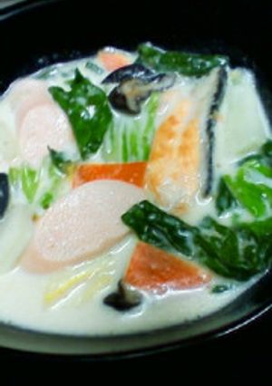 お魚のソーセージと鮭の中華風クリーム煮-レシピのメイン写真