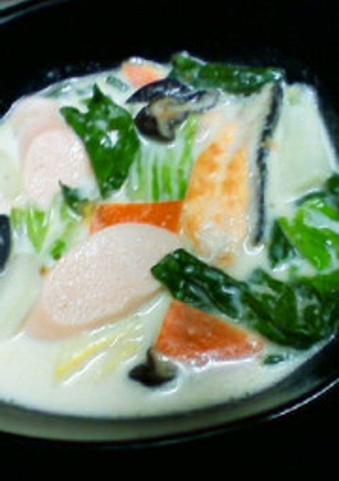お魚のソーセージと鮭の中華風クリーム煮-レシピのメイン写真
