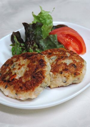 ヘルシー♪茄子入り海老バーグ-レシピのメイン写真
