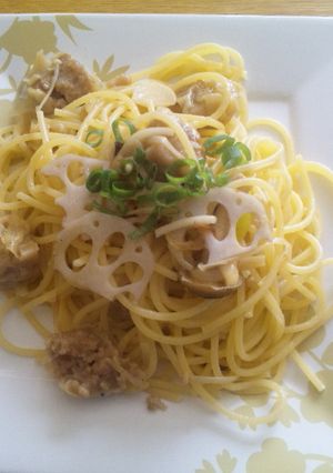シューマイときのことレンコンの中華パスタ-レシピのメイン写真