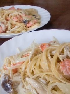 あっさりこく旨♡サーモンのクリームパスタ-レシピのメイン写真