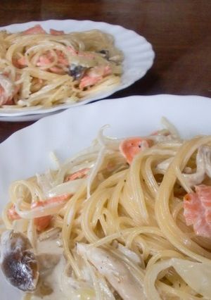 あっさりこく旨♡サーモンのクリームパスタ-レシピのメイン写真