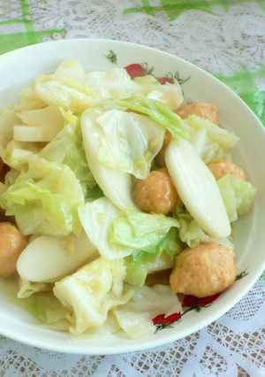 我が家の中華✿おもちとキャベツの炒め蒸し-レシピのメイン写真