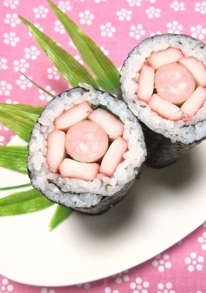 節分✿簡単！梅のぐるぐる恵方巻き✿-レシピのメイン写真