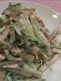 鶏肉ときゅうりのサッパリ梅マヨサラダ☆-レシピのメイン写真