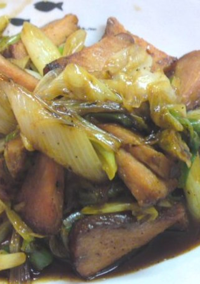 簡単5分☆ギフトの焼豚と太ネギの炒めもの-レシピのメイン写真