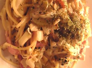 ベーコンと玉葱とじゃが芋のクリームパスタ-レシピのメイン写真