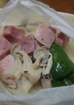 クックパーで♪ハムのレンジ蒸し-レシピのメイン写真
