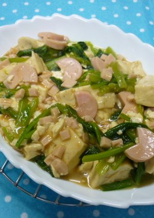 お豆腐とかぶの葉のギョニソあん♪-レシピのメイン写真