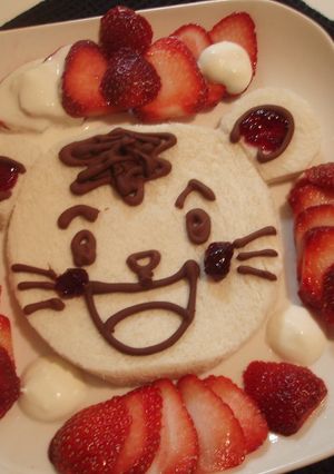 食パンで即席ケーキ♡しまちゃんver.-レシピのメイン写真