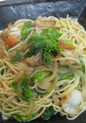 ホタテと菜の花のパスタ-レシピのメイン写真