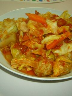 キャベツとミートボールのトマト煮-レシピのメイン写真