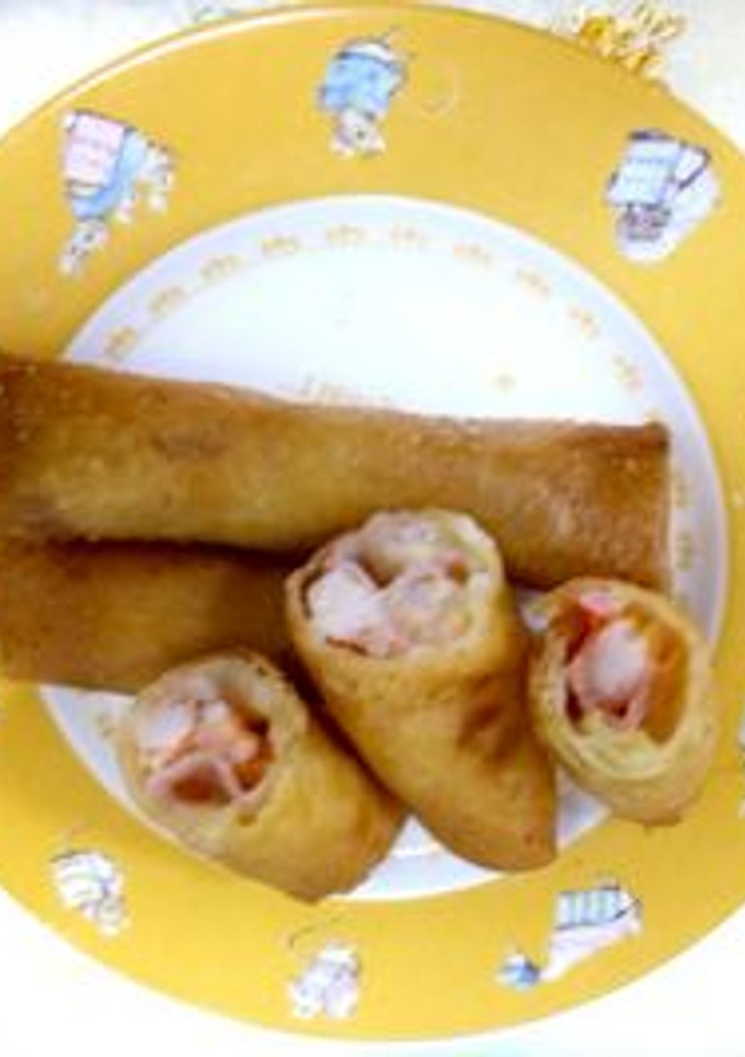お弁当＆おつまみに☆エビと生ハムの春巻き-レシピのメイン写真