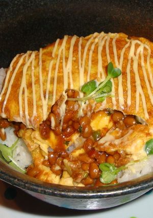 簡単★納豆オムレツ丼-レシピのメイン写真