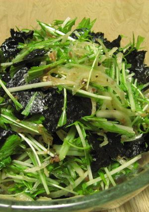 水菜とのりとおじゃこで和風サラダ♪-レシピのメイン写真