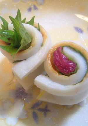 ★弁当・おつまみにクルクル梅しそちくわ★-レシピのメイン写真