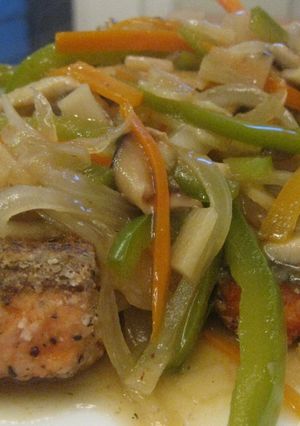 鮭の野菜たっぷり甘酢あんかけ♪-レシピのメイン写真