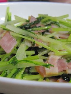 水菜のにんにく炒め♪-レシピのメイン写真