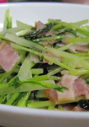 水菜のにんにく炒め♪-レシピのメイン写真