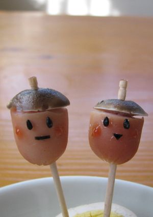 キャラ弁　どんぐりくん　ソーセージ使用-レシピのメイン写真