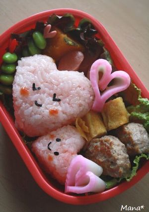 キャラ弁 ✿ ハートがいっぱいのお弁当-レシピのメイン写真