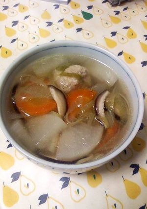 ふわふわ鶏肉団子の食べる野菜スープ-レシピのメイン写真