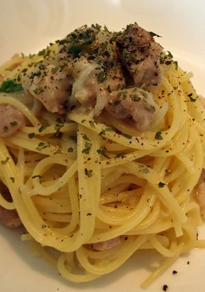 電子レンジで鶏肉のクリームパスタ-レシピのメイン写真