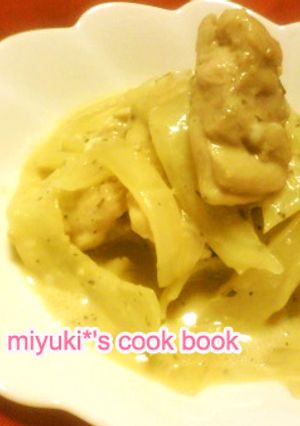 鶏もも肉の豆乳カルボナーラ風仕立て♪-レシピのメイン写真