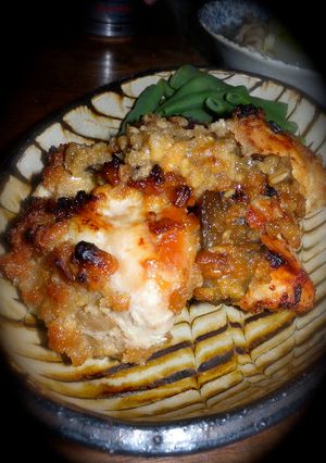 簡単♪鶏肉のタマネギ＋もろみ味噌焼き-レシピのメイン写真