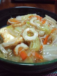 焼き豆腐と焼き白滝のあんかけ-レシピのメイン写真
