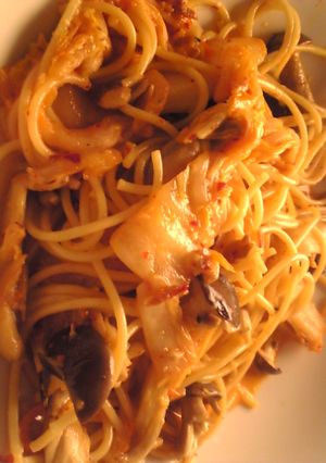 キムチのカルボナーラパスタ-レシピのメイン写真