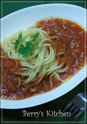 トマトジュースでつくる簡単パスタ-レシピのメイン写真