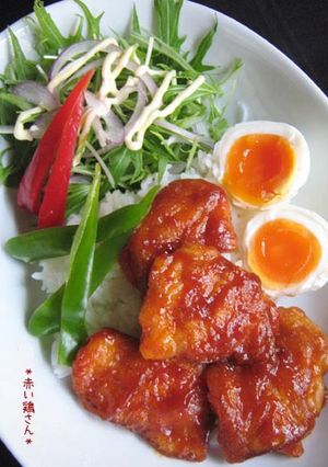 簡単10分【赤い鶏さん】ランチにも♪-レシピのメイン写真