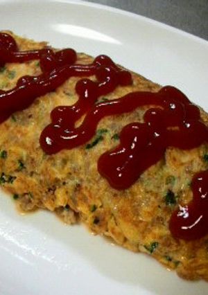 餃子のあんが残ったら☆美味しいオムレツ♪-レシピのメイン写真